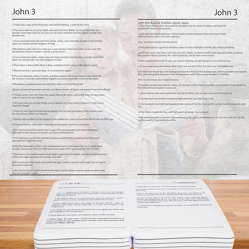 VKMON Bible Pillow Book Plush That Opens, for Teens Adults Christian Gifts, Cozy Faith Bible Pillow (Pink) - Image 2